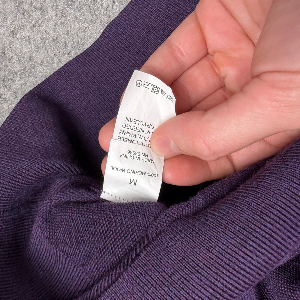 Brooks Brothers Sweater Mens M Purple Brookstech Merino Wool Quarter Zip Golf - Picture 6 of 10